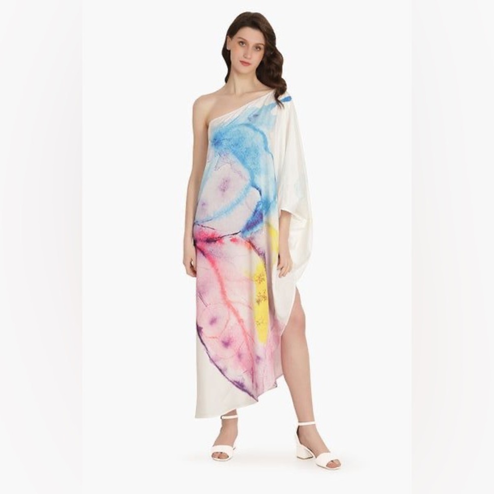 America and Beyond | Rainbow Butterfly One Shoulder Dress